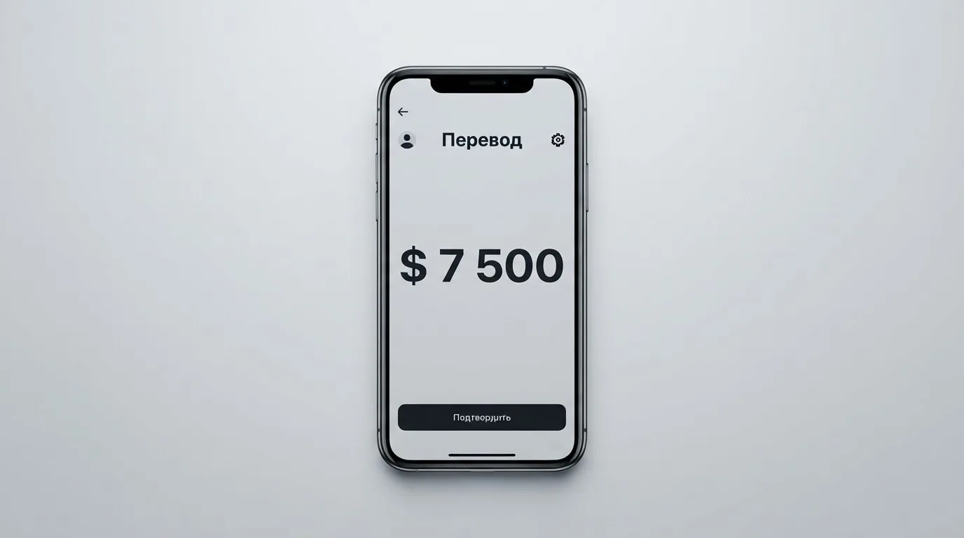Телефон с экраном перевода стейблкоина