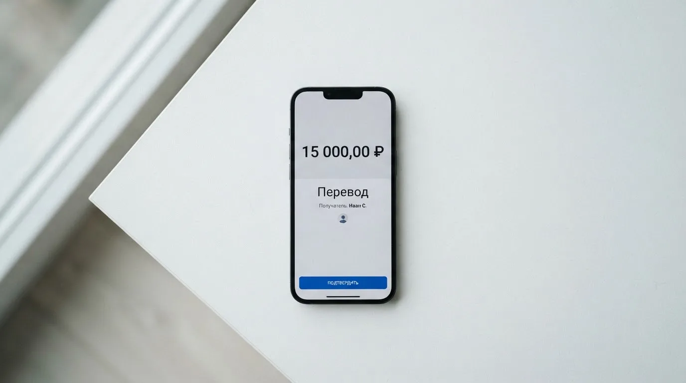 Телефон с экраном перевода стейблкоина