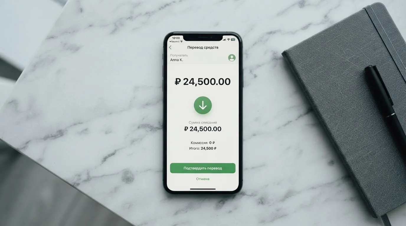 Телефон с экраном перевода стейблкоина