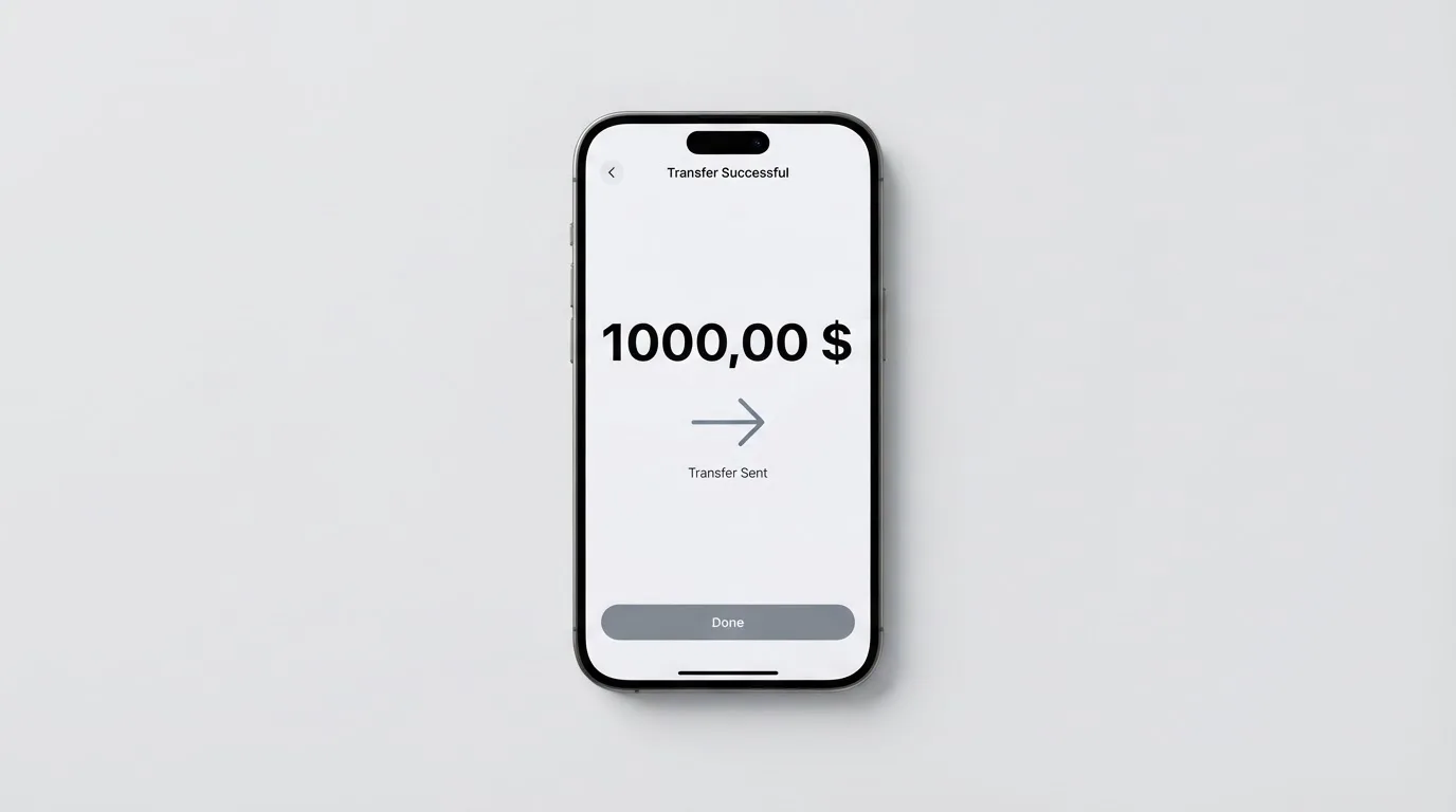Телефон с экраном перевода стейблкоина
