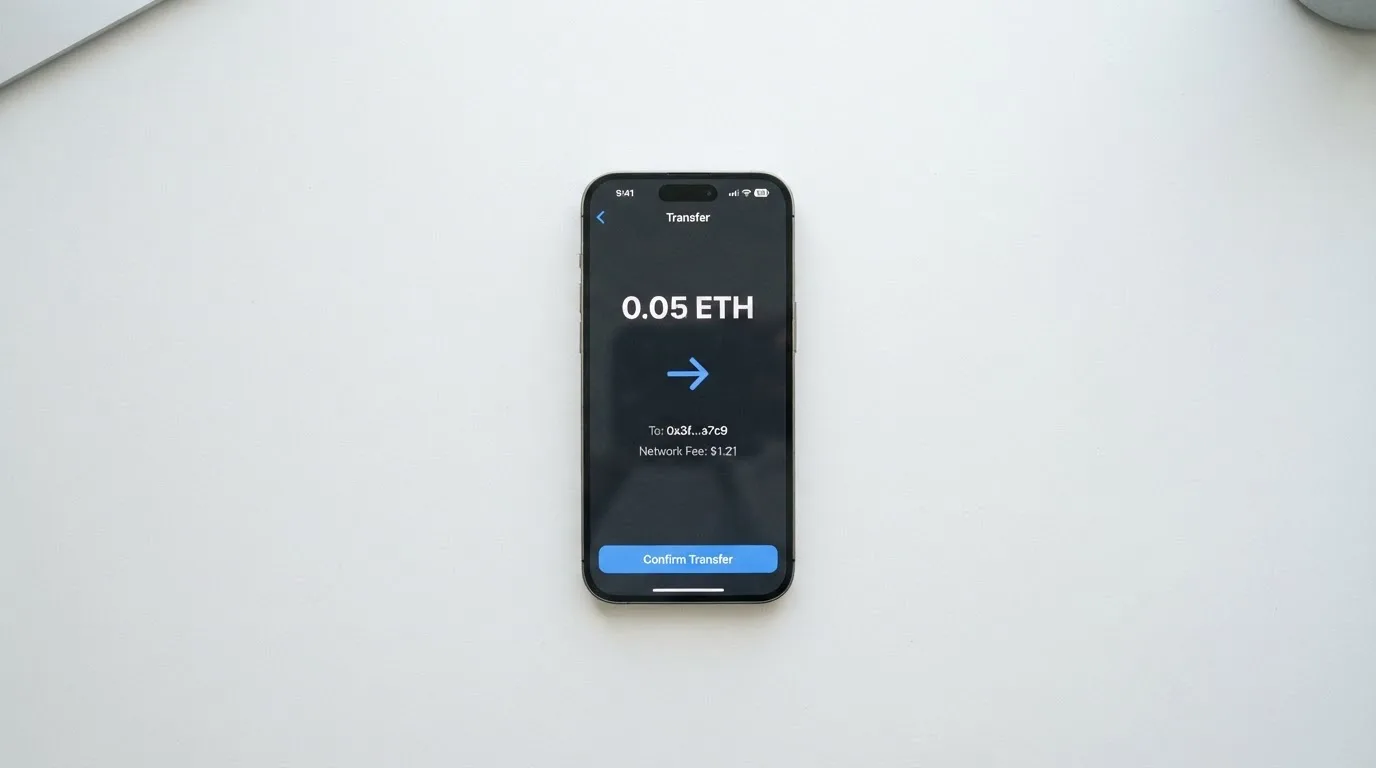 Телефон с экраном перевода стейблкоина