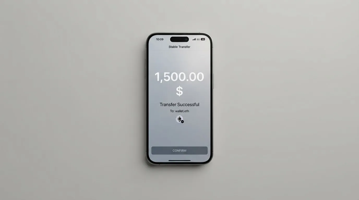 Телефон с экраном перевода стейблкоина