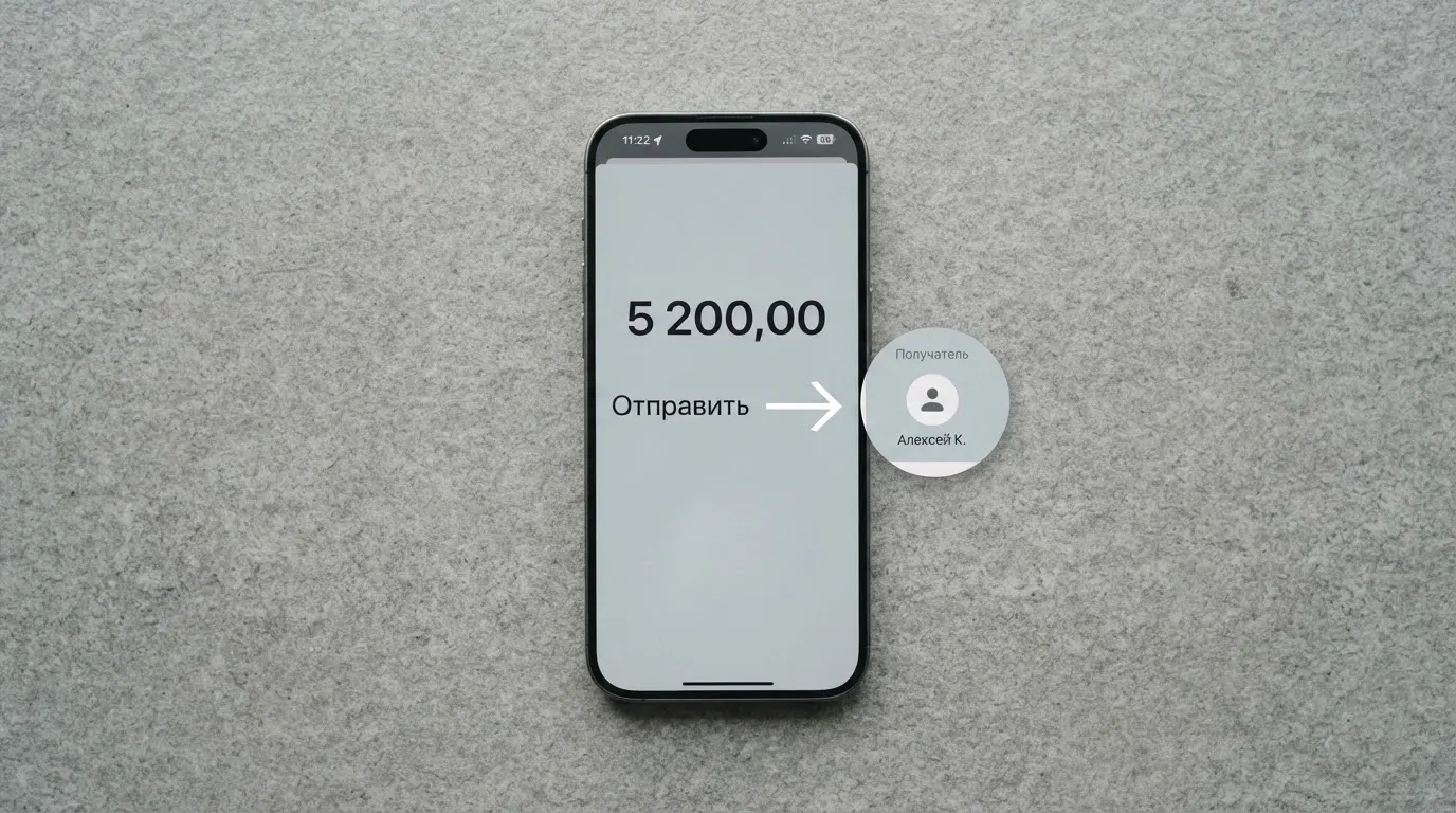 Телефон с экраном перевода стейблкоина